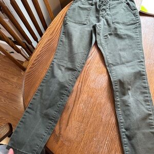 Universal Thread Olive Green Casual Pants with Logo Waistband